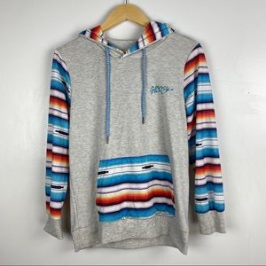 Hooey Hoodie Aztec Women’s M Tribal South Western Pullover Crew Neck Drawstring